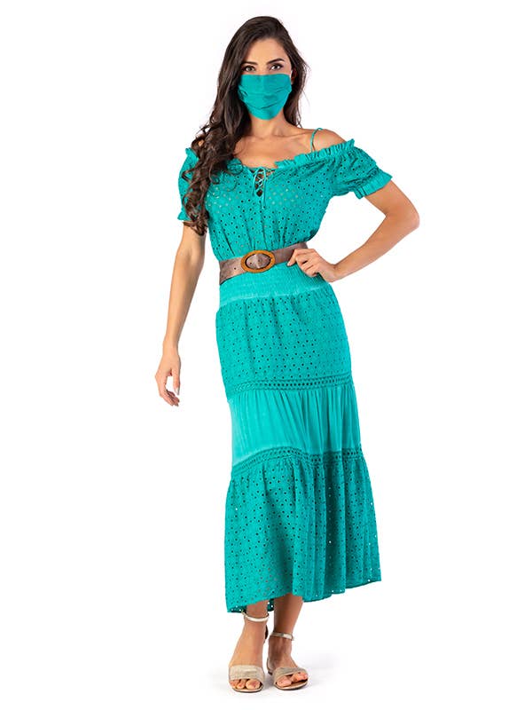 ZUMBI Fashion Store - Wholesale Rok - Dames - Rok geverfd in Engels borduurwerk en crêpe met drukknopen1