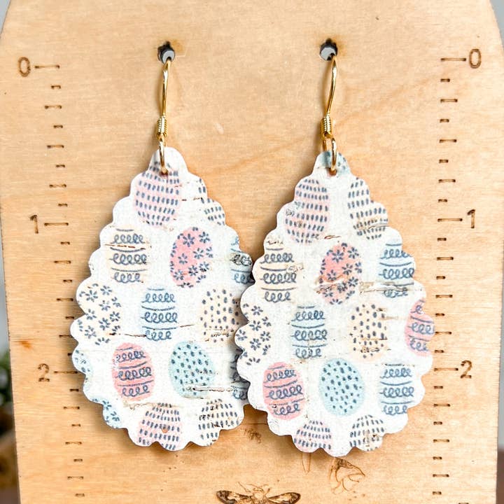 Ruffle Teadrop Easter Egg Dangles for wholesale by Bee Marie Market LLC