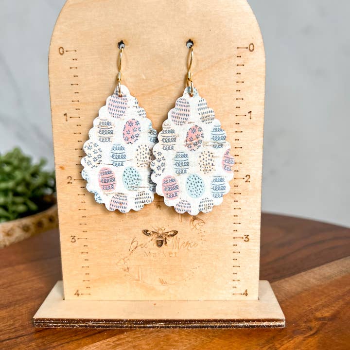 Ruffle Teadrop Easter Egg Dangles for wholesale by Bee Marie Market LLC