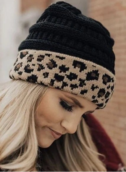 MiMi Wholesale - Wholesale Beanie - Women's - HAT80 Leopard Cuff Rib Beanie0