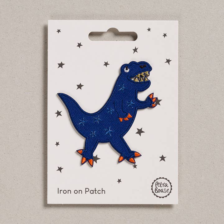 Iron on Patch - Pack of 6 - Blue Dinosaur for wholesale by Petra Boase Ltd (US Duties Paid)