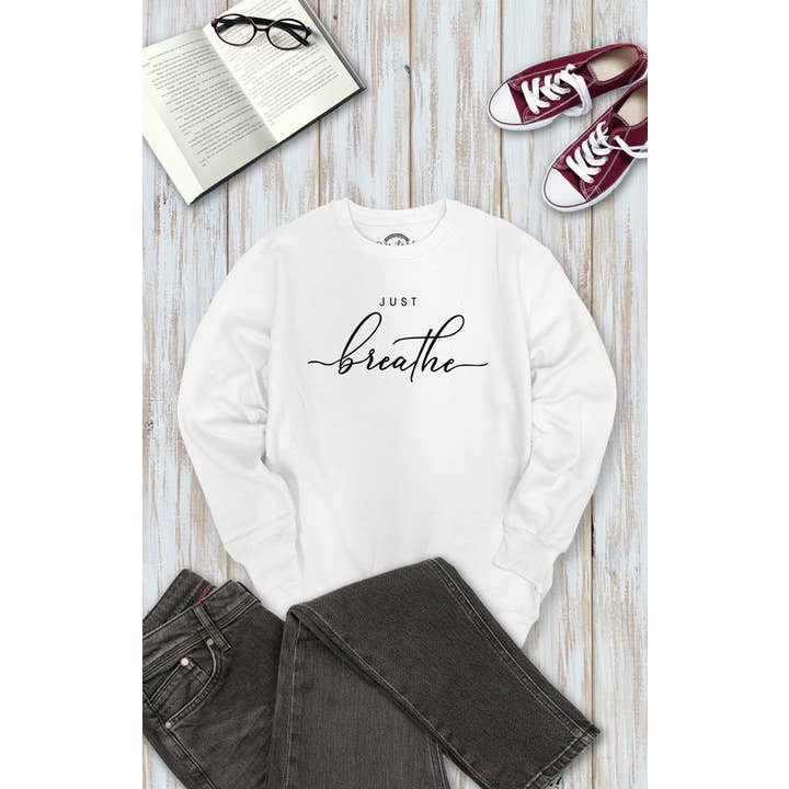 - GEWOON ADEMEN SWEATSHIRT voor wholesale door VINTAGE POINT USA