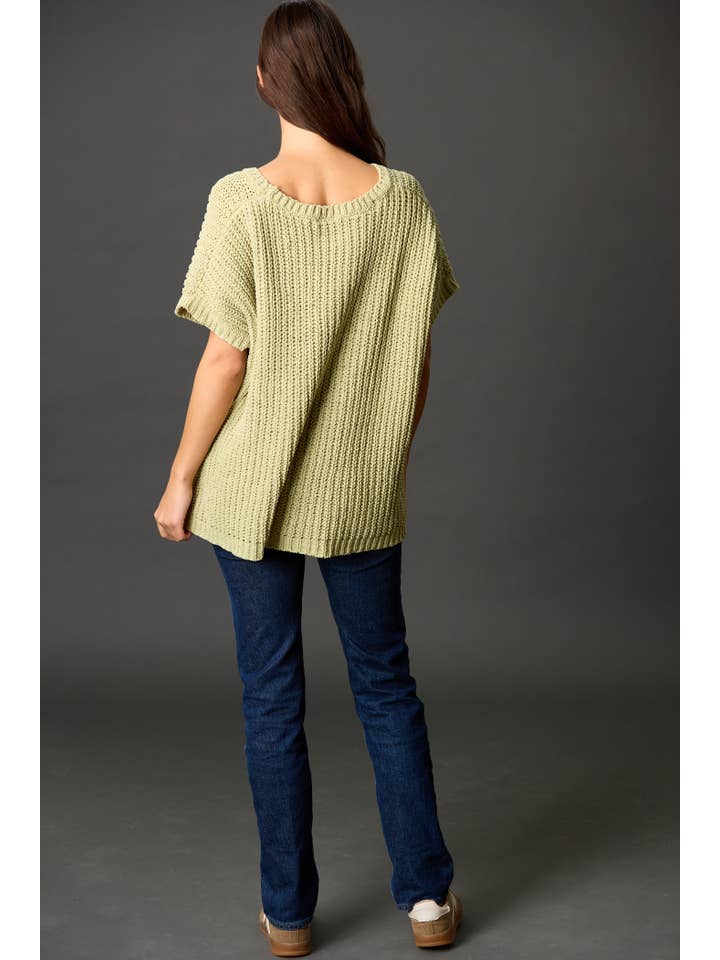 Before You Collection - Wholesale Knit Top - Women's - Chenille Knit Short Sleeve Sweater Top15