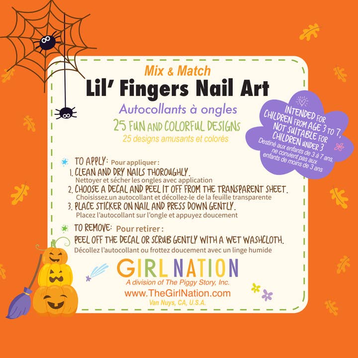 Girl Nation - Wholesale Nail Art/Decal - Halloween Nail Stickers | Lil' Fingers Nail Art
3