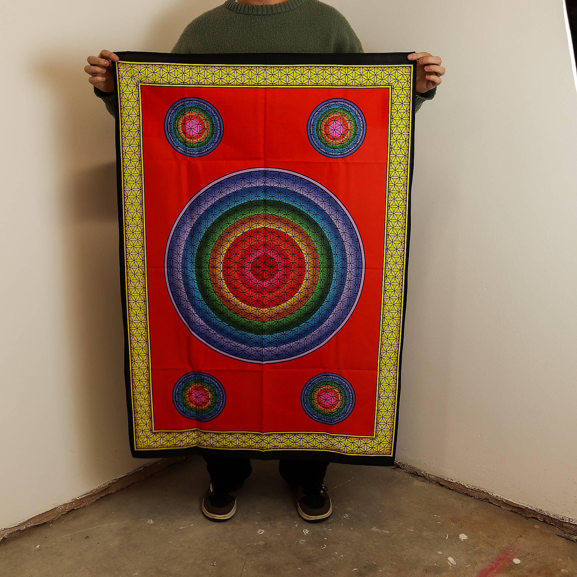 Ancient Wisdom - Wholesale Tapestry/Textile - Cotton Wall Art (70x110cm) - Five Flower of Life1