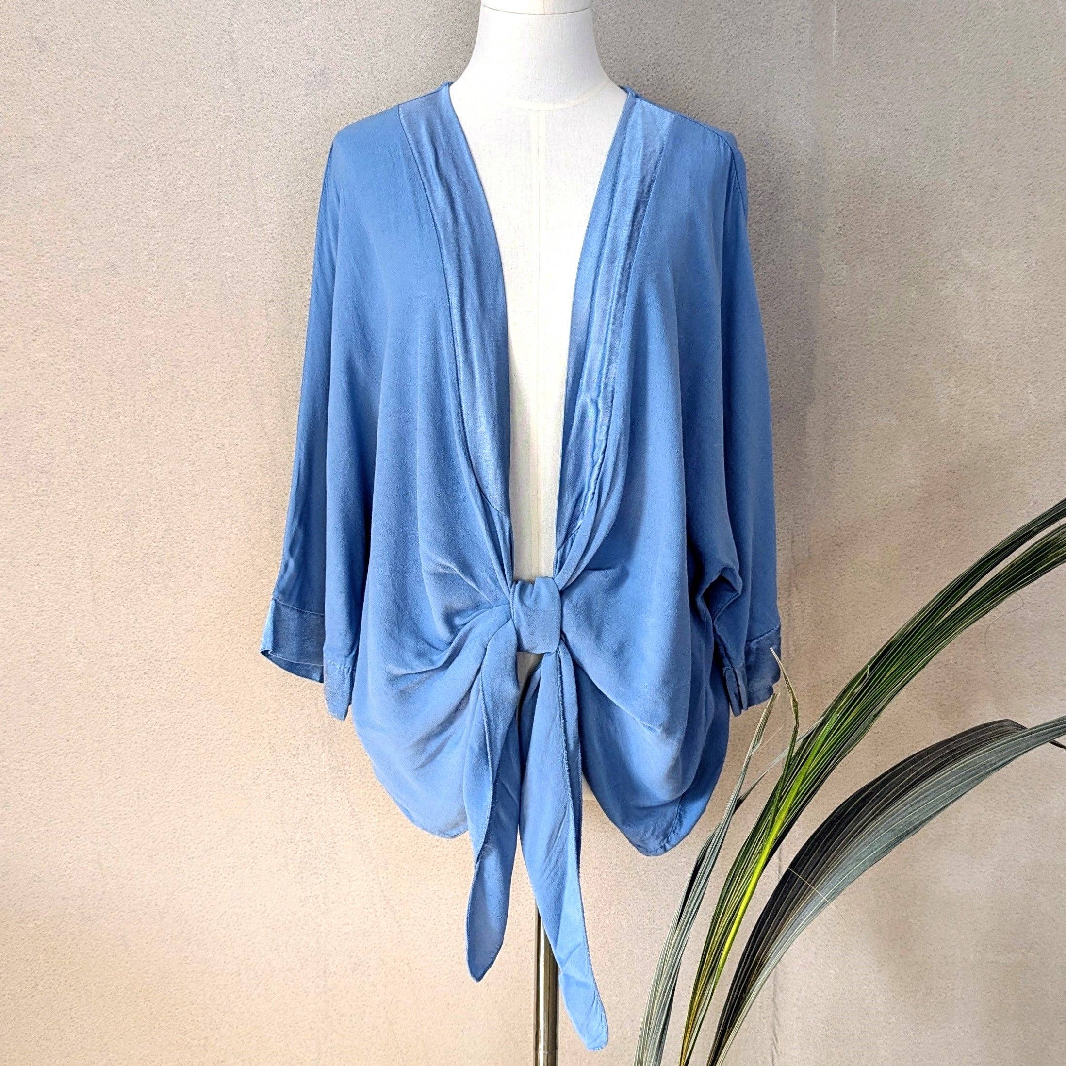 Tempest Designs - Wholesale Kimono - Women's - Viscose kimono with tie front and satin edge detail0