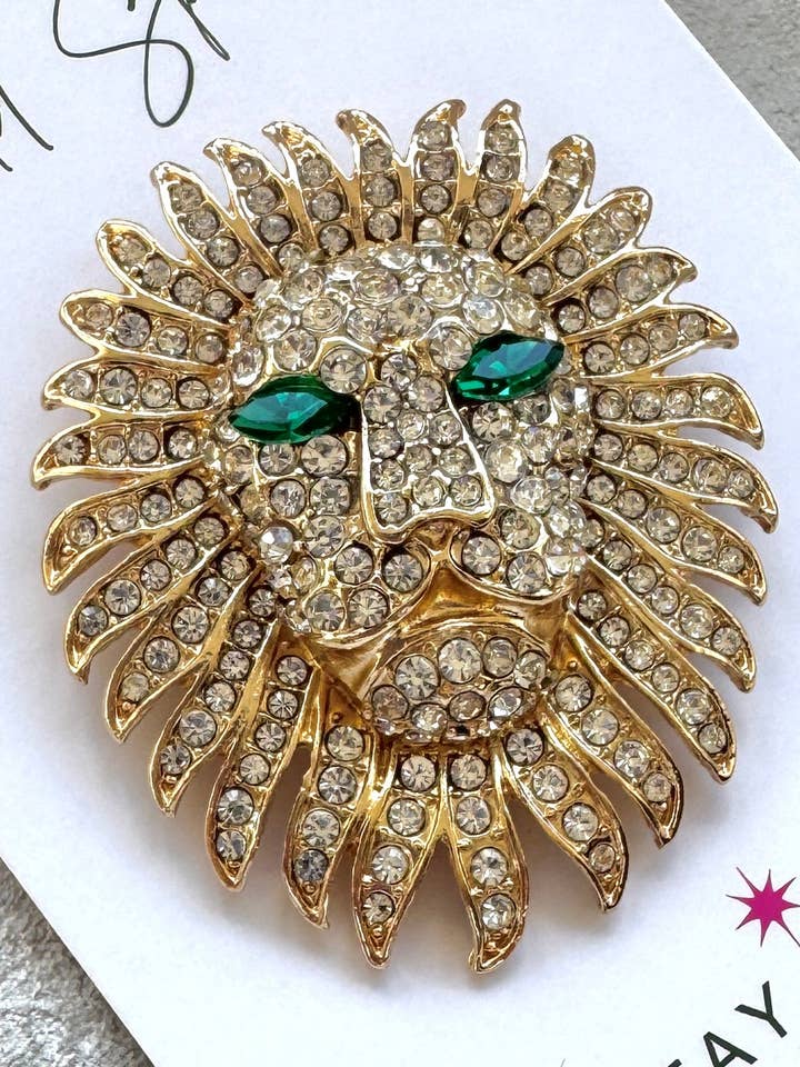The Gold Lion Brooch for wholesale by Wild Spirit London