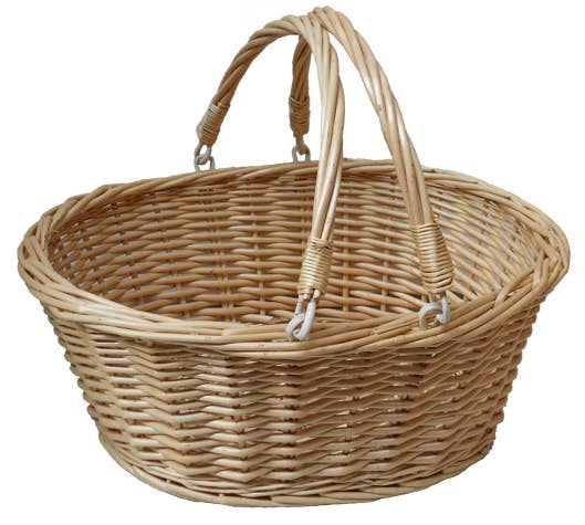 Candi Gifts – wholesale Grocery/shopping bag – 5 x Natural Wicker Shopping Baskets with Folding Handles