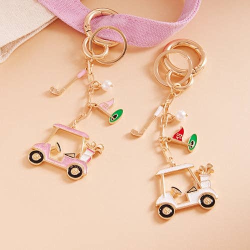Designature New York - Wholesale Keychain - Women's - Sports Golf Cart Shaped Bag Charm And Keychain3