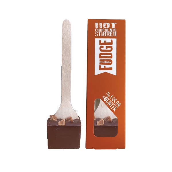 Fudge and Milk Hot Chocolate Stirrer for wholesale by Cocoa Counter