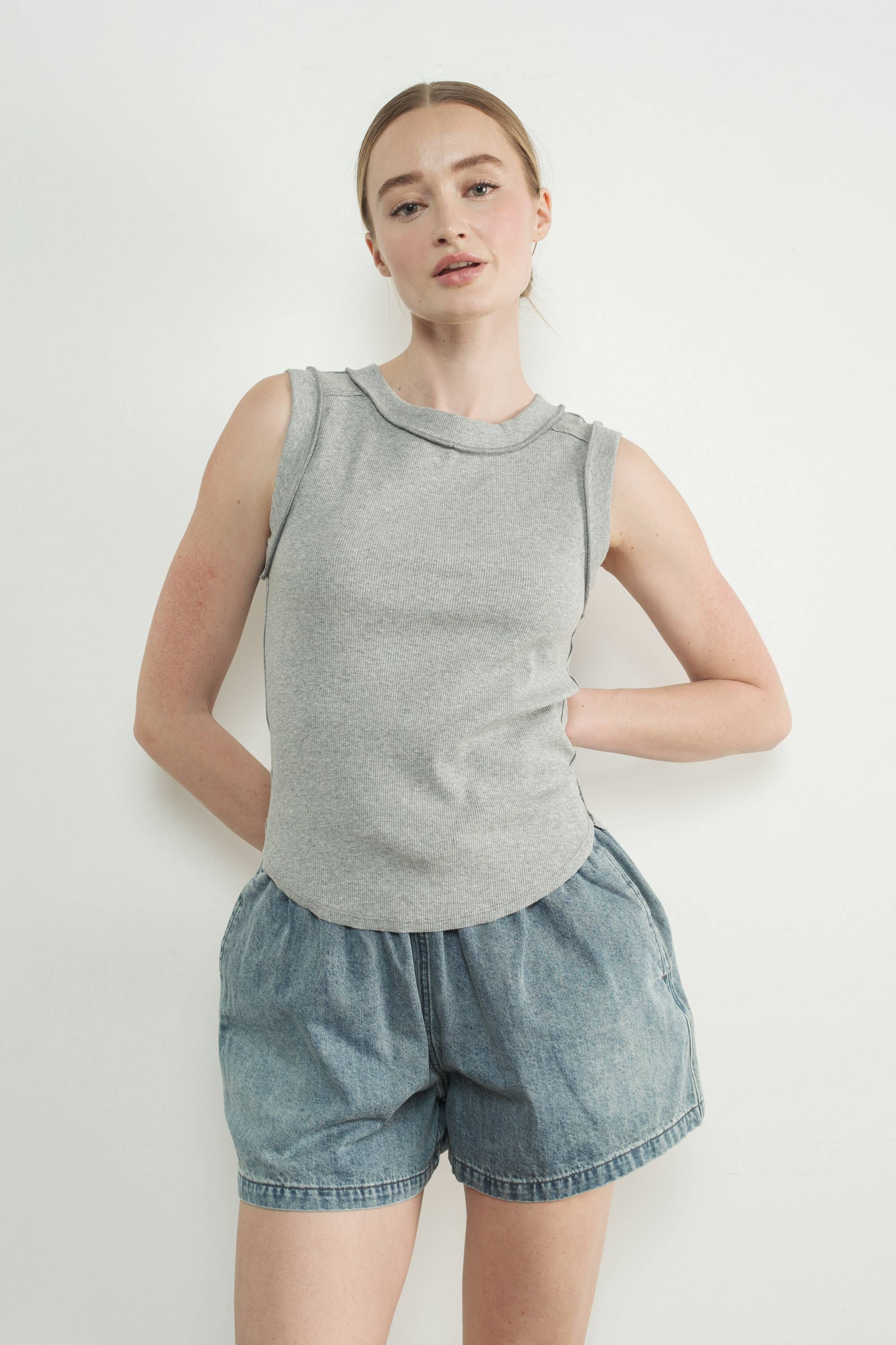 Aaron & Amber - Wholesale Knee Sleeve - MAT3232 RIBBED JERSEY INSIDE OUT TANK17