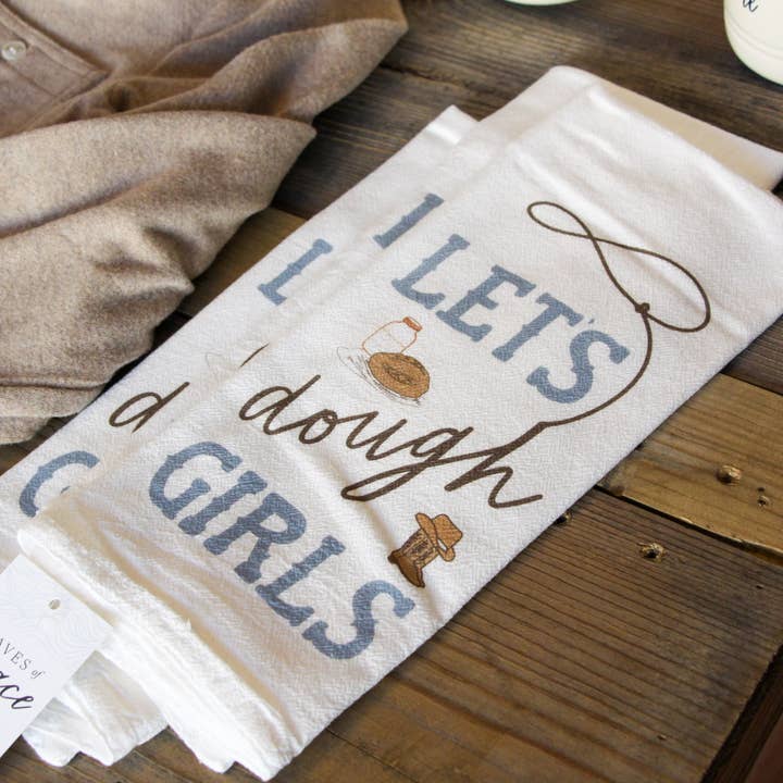 Waves of Grace Letter Co. - Wholesale Tea Towel - Let's Dough Girls Hand Towel2