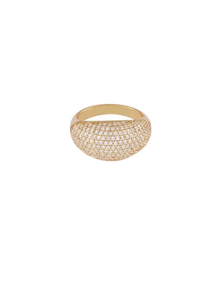 Crystal Cluster Knockout 18k Gold Plated Ring for wholesale by Ettika