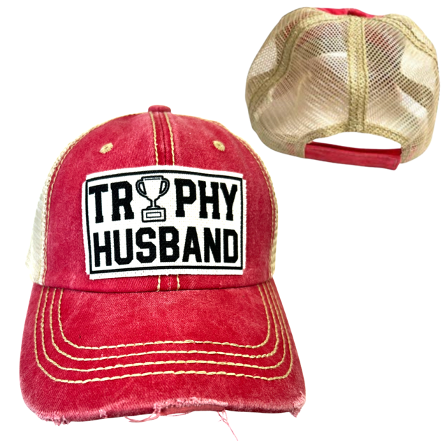 dkhandmade - Wholesale Trucker Hat - Men's - TROPHY HUSBAND | UNISEX HAT | DISTRESSED3