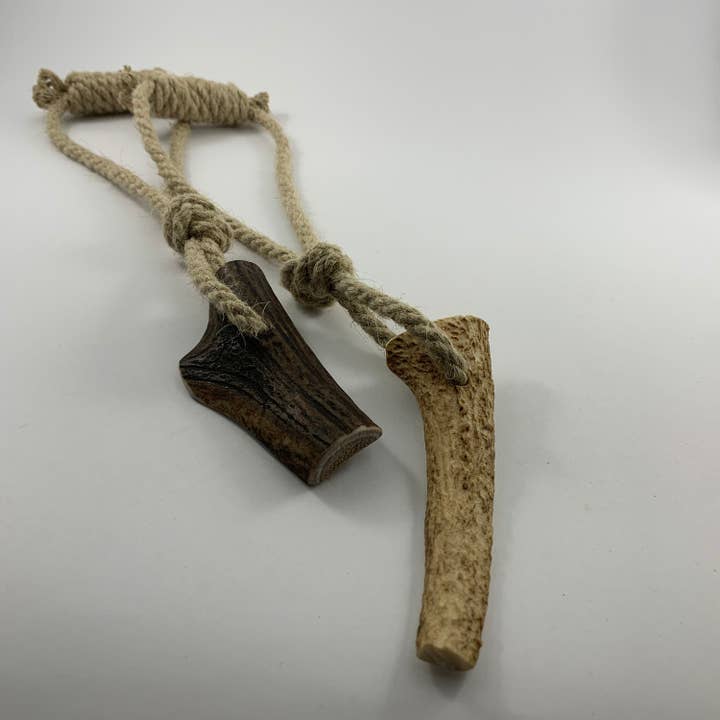 Pawsome Pet Toys - Wholesale Pet Rope Toy - Dog - Natural dog toy made from hemp rope and deer horn - M size1