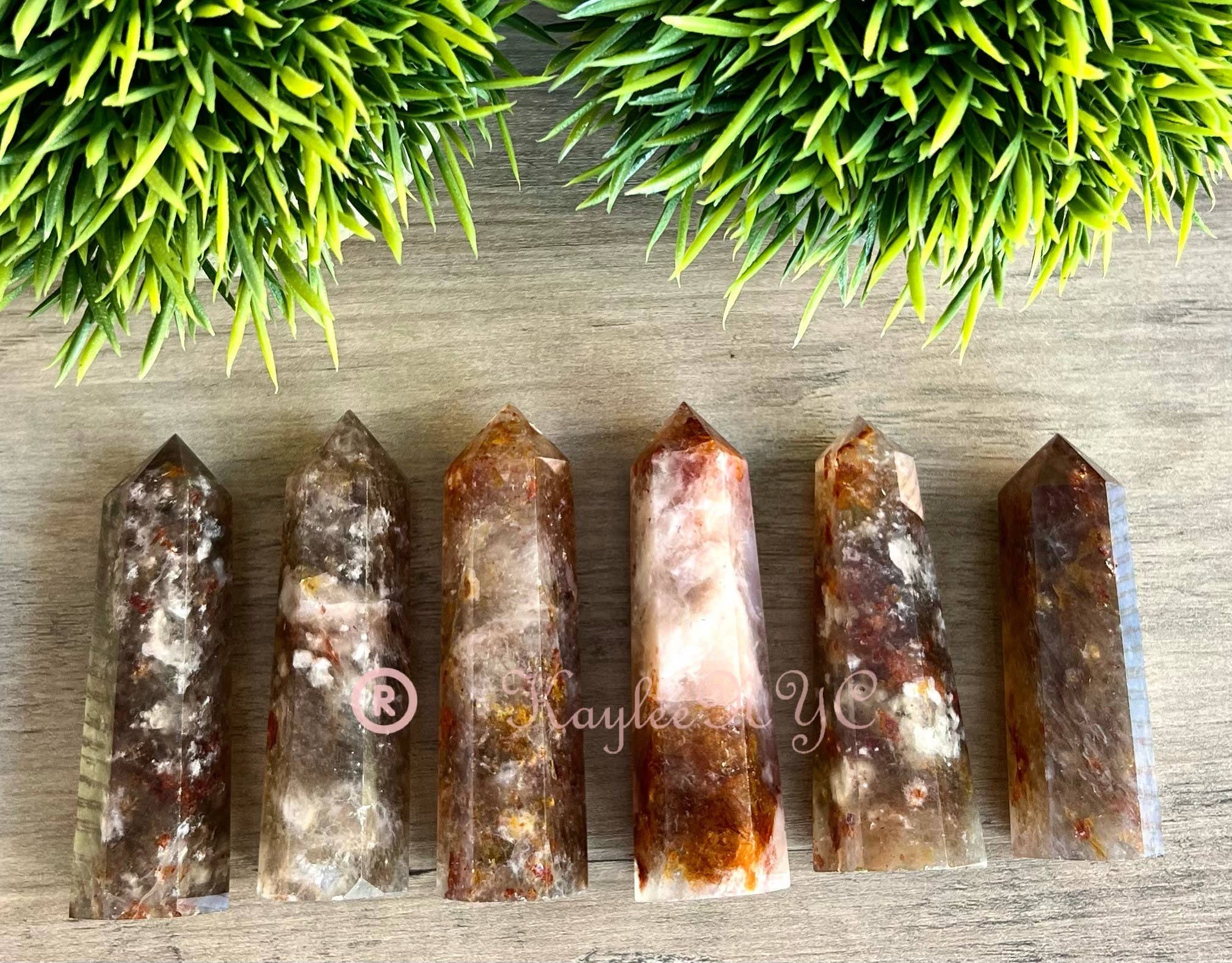 KayleeNYC - Vendita all'ingrosso Pietra/cristallo spirituale - Lotto all'ingrosso 1 Lb Naturale Ematoide Fuoco Quarzo Obelisco Torre Punto Cristallo Guarigione1