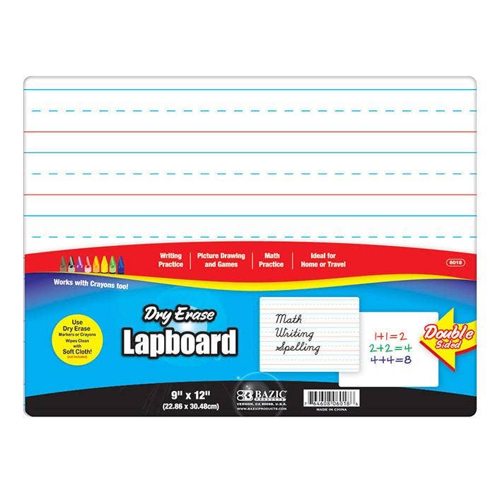 Luna Office Supply -  Everyday Essential - Wholesale Whiteboard/Dry-Erase Board - 9" x 12" Double Sided Dry Erase Lap Board2