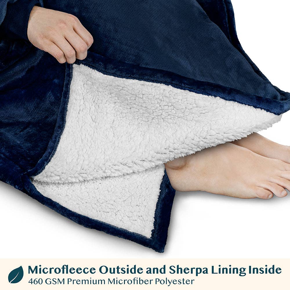 Pavilia - Wholesale Hoodie - Women's - Chest Pocket Sherpa Hoodie Blanket - Patch Pocket (Regular / Long)126