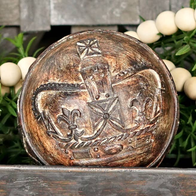 Décor Ball-4" Distressed Brown Color-Crown for wholesale by Two Ten Original LLC