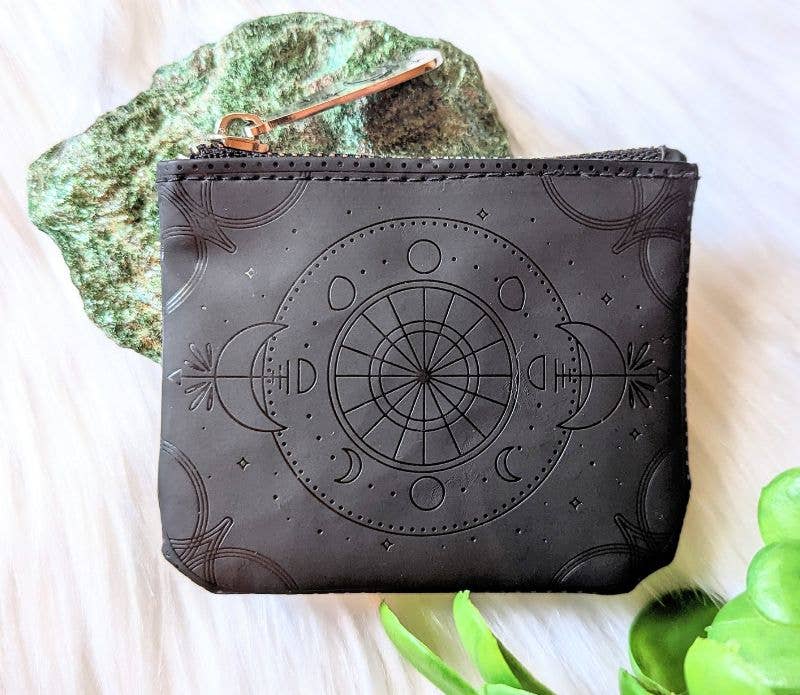 Goddess Provisions - Wholesale Coin purse – Women’s - Moon Phase Coin Purse - Pouch, Wallet, Witchy, Vegan Leather