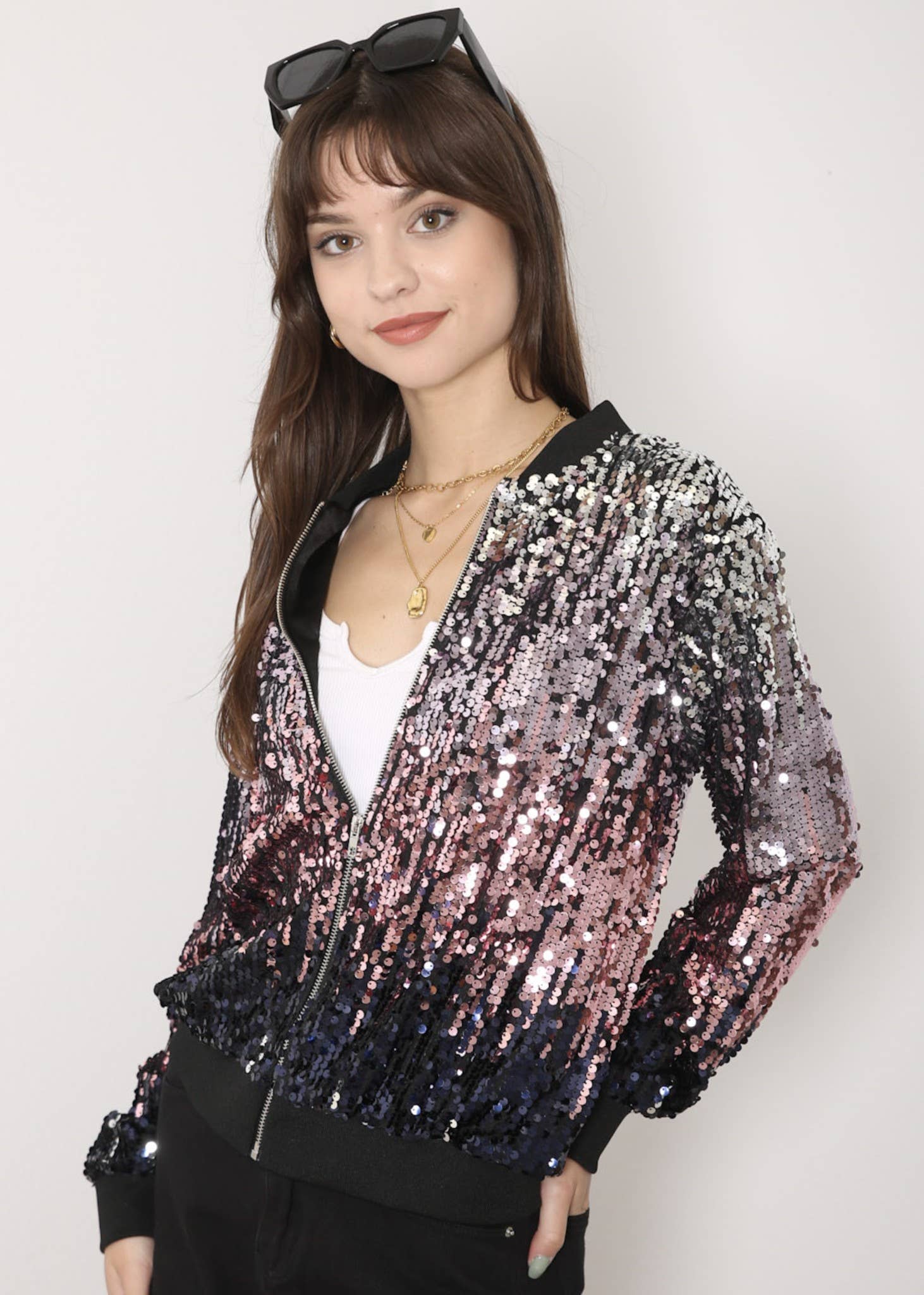 Anna Kaci Wholesale - Vente Bombers – femme - Blouson aviateur zippé à sequins110