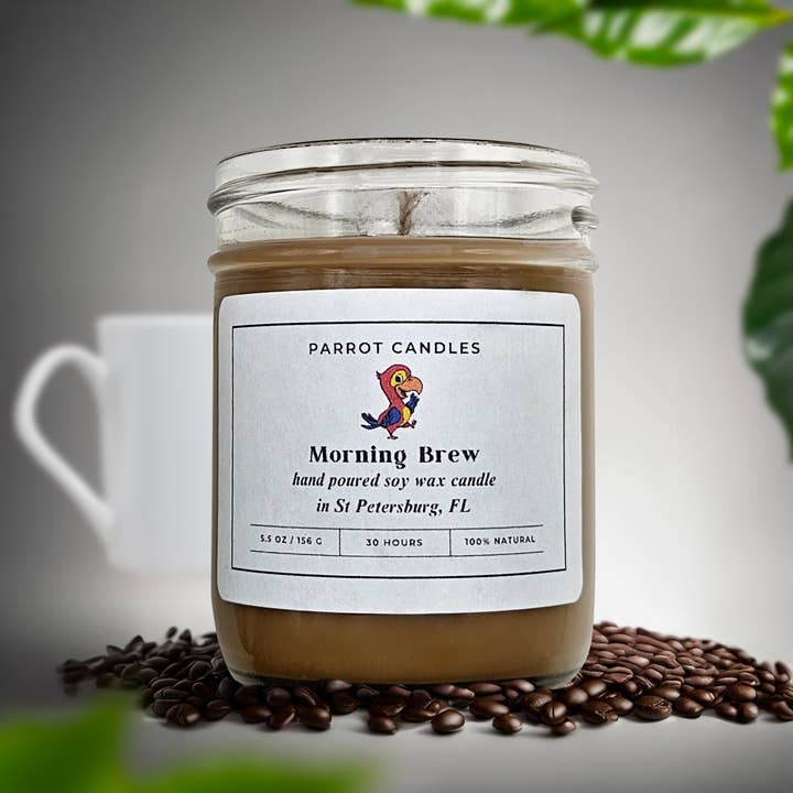 Morgon Brew för wholesale av Parrot Candle LLC