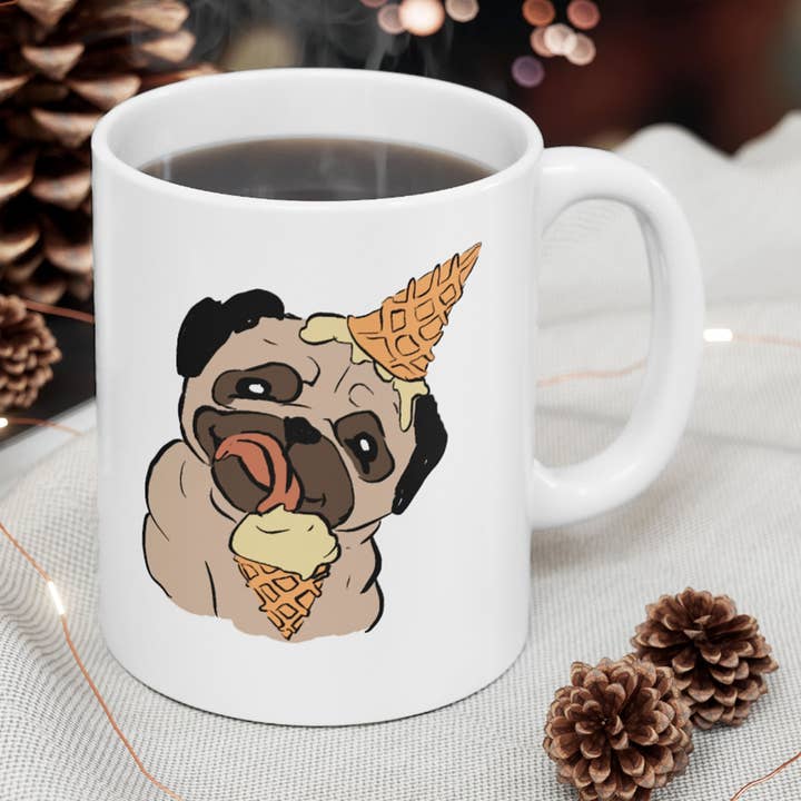 Vinny the Pug Coffee Mugs for wholesale by Club No-Kill 2027 Coffee Mugs