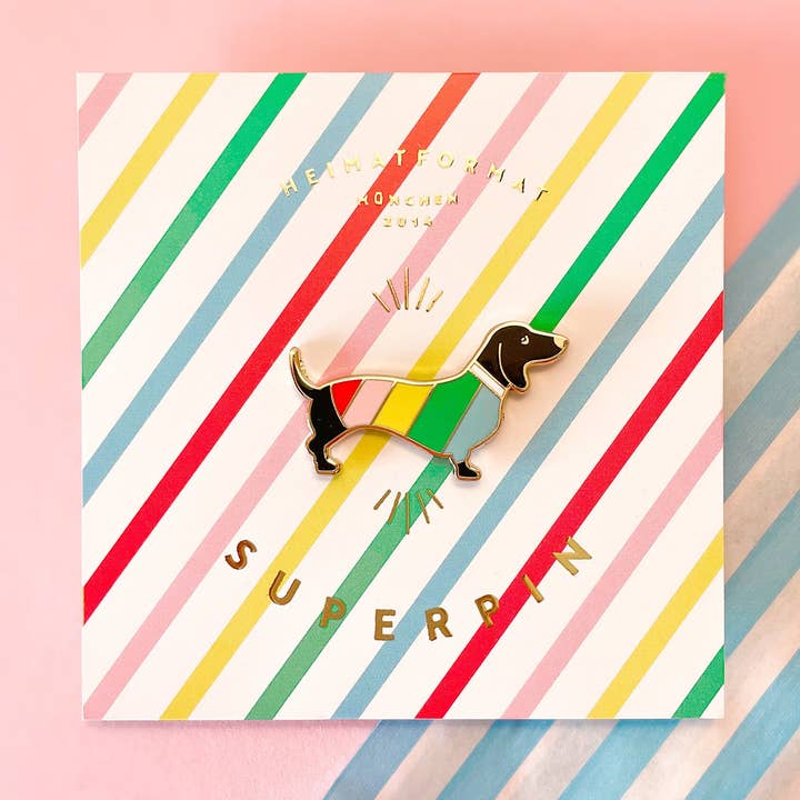 Dachshund Pin Rainbow, Dachshund Gift, modern for wholesale by Heimatformat