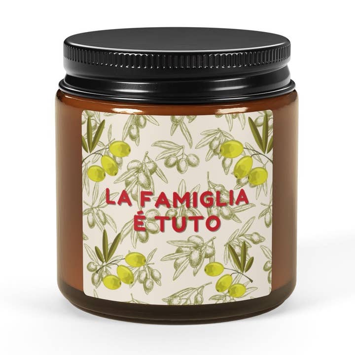 Bougie en pot d'ambre, La famiglia e tuto pour la vente par MARA Style