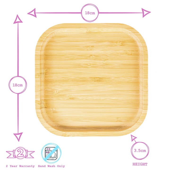 Rinkit Pty Ltd - Wholesale Dinner plate – Kids & Baby - Tiny Dining Children's Bamboo Suction Square Plate5