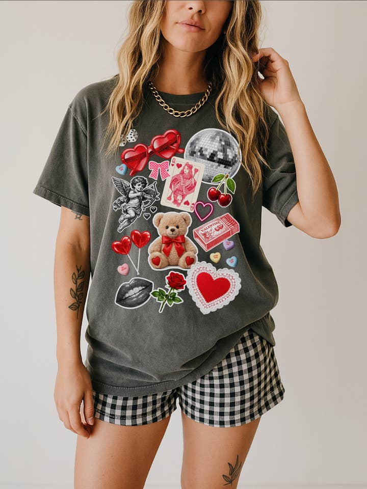 Valentine Collage Tee for wholesale by Eleven Seven Designs