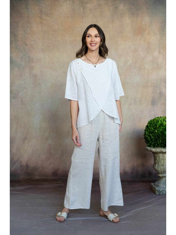CobbleStone Living - Wholesale Blouse - Women's - Kari Linen Top