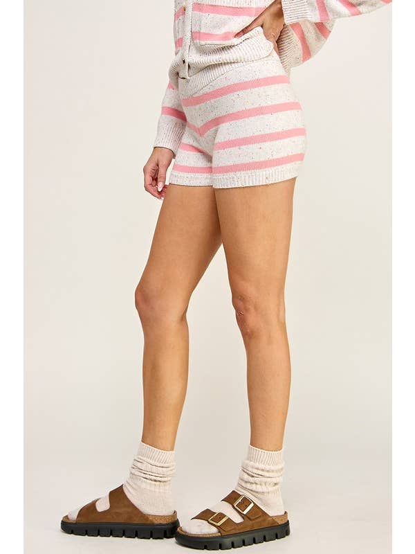 DAYDREAMER PINK STRIPED KNIT SHORTS for wholesale on Faire4