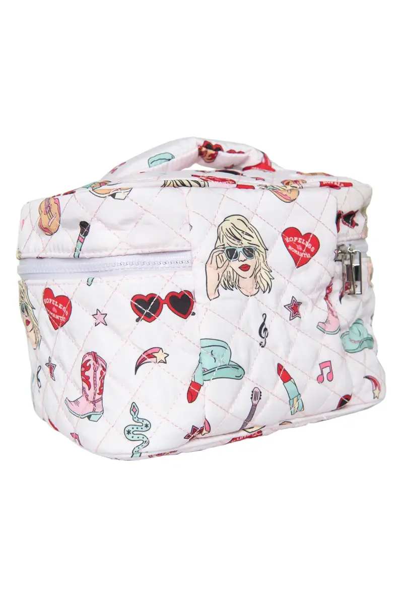 Light Pink Music Girl Icons Cosmetic Make Up Bag for wholesale on Faire3