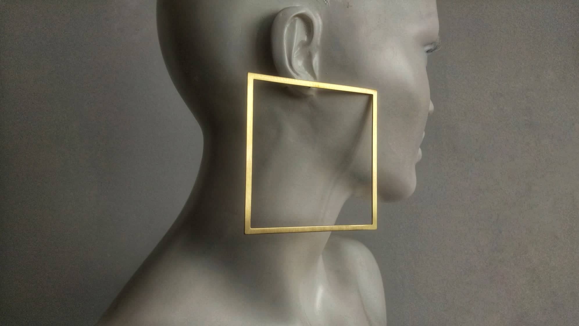 Laka Luka – Engroshandel Hoops – Oversized guldbelagte geometriske firkantede hoops5