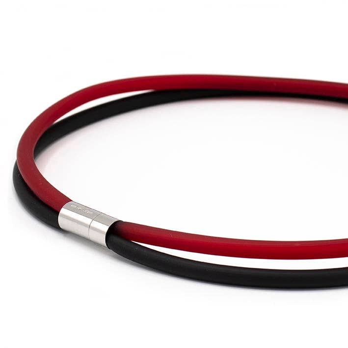 2-linjers gummikæde, rød/sort for engroshandel hos FATES, style with a story