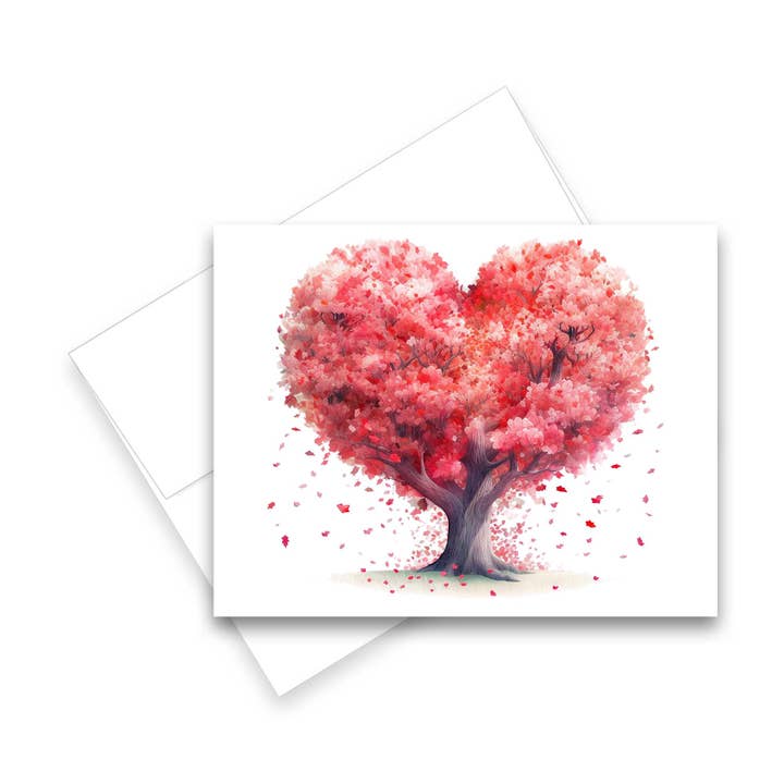 Aria Rae - Wholesale Stationery/Notecard Set - Assorted Heart Tree Greeting Cards, Set of 66