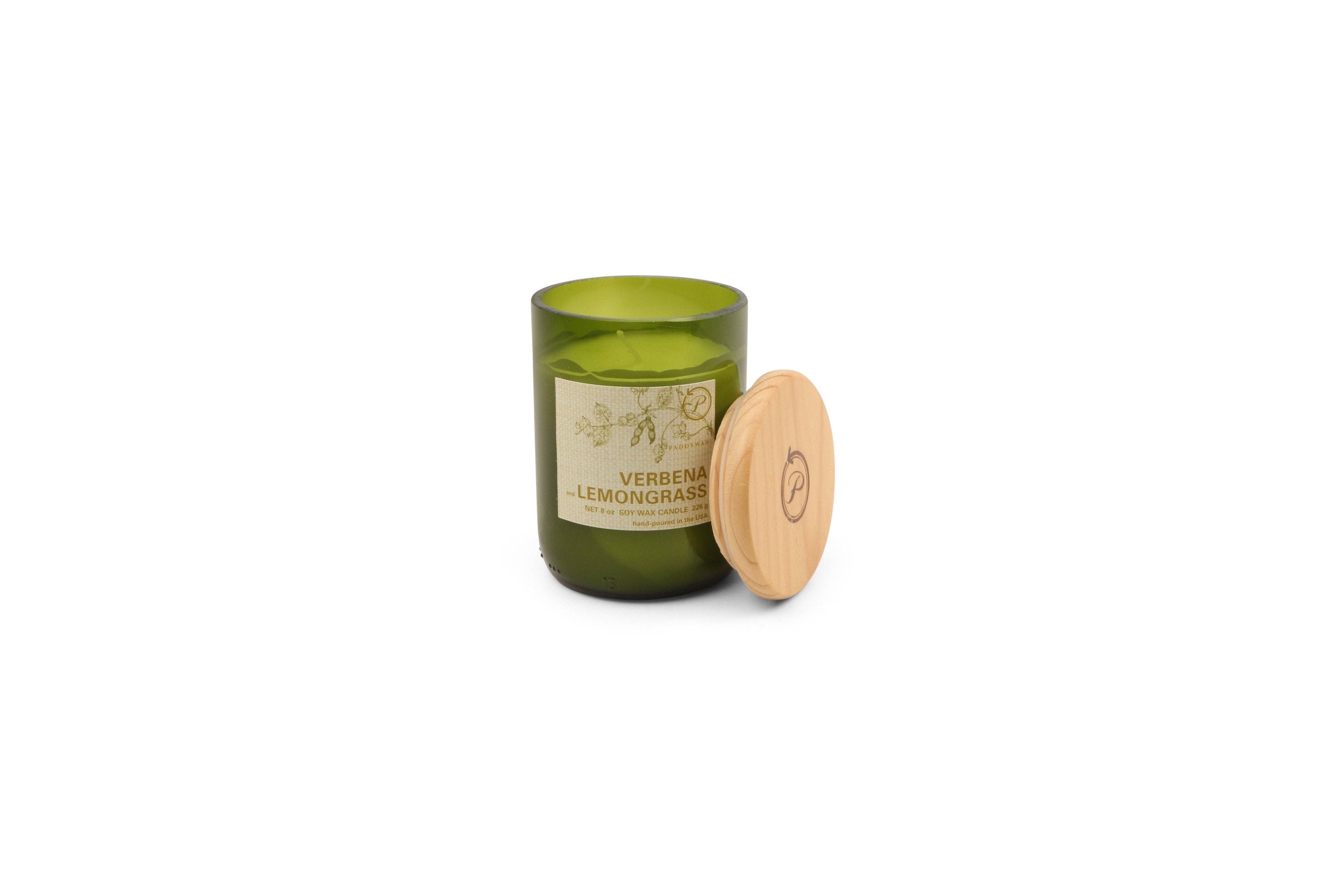 Designworks Collective – wholesale Jar/filled candle – Eco Green Recycled Glass Candle (226g) - Verbena & Lemongrass0