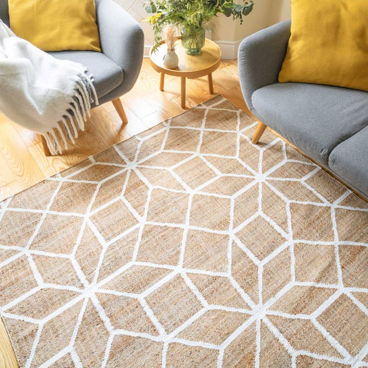 Kukoon - Wholesale Area Rug - Beige Geometric Natural Jute Area Rug