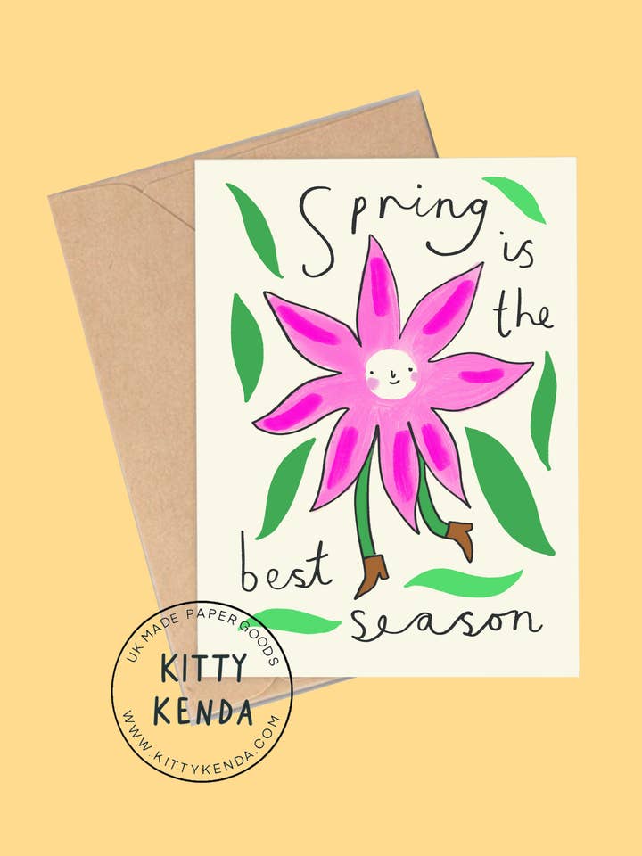 Spring Is The Best Season Eco Greeting Card for wholesale by Kitty Kenda Papergoods