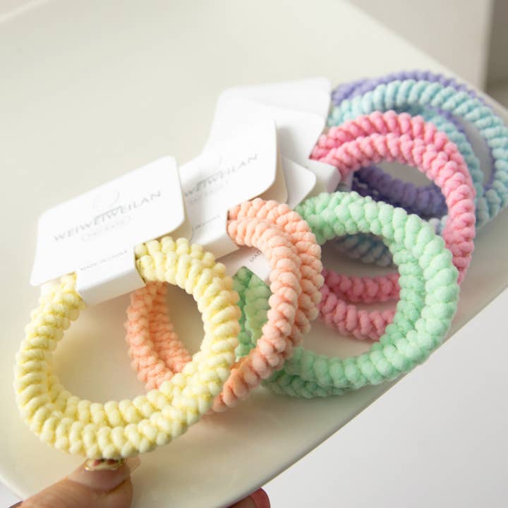 XO Fashion - Wholesale Hair Tie - HT5008 Solid Color Cute Missy Hair Tie 2/unit7