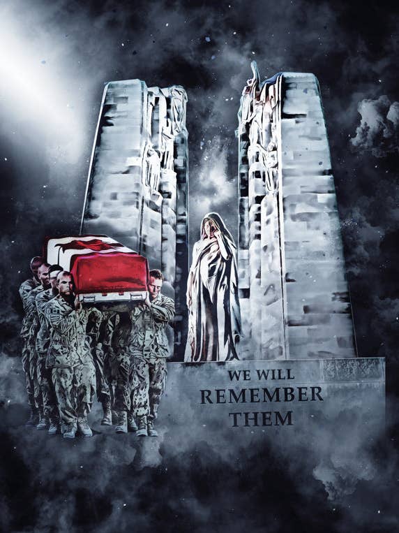 Poster Nous nous souviendrons d'eux pour la vente par Canada for Victory
