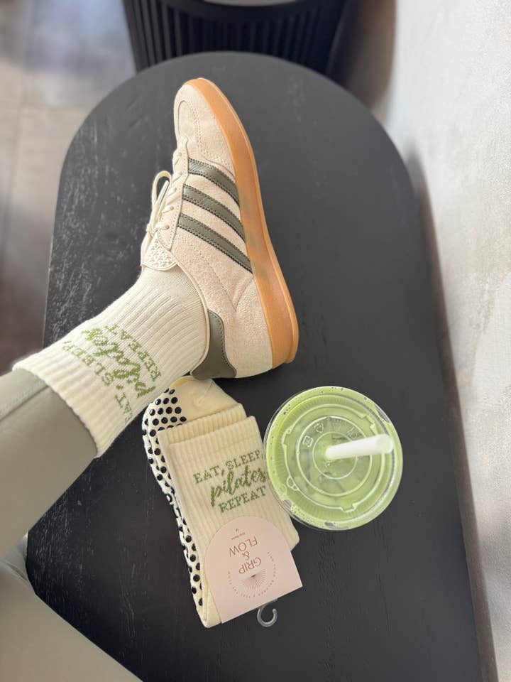 Grip & Flow - Wholesale Socks - Women's - Eat sleep Pilates repeat, Pilates grip sockÂ