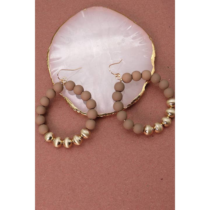 JOSSLYN by wall to wall - Wholesale Hoop Earrings - STYLISH CLAY BEAD HOOP EARRINGS | 51E2080180