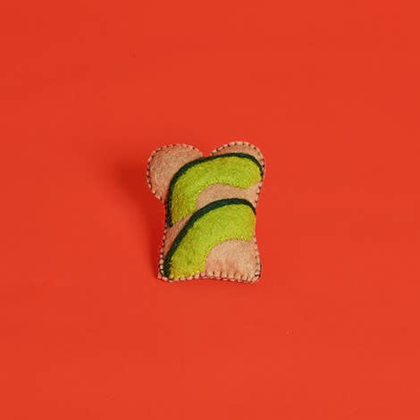 Wool Avocado Toast Cat Toy for wholesale by Ware of the Dog