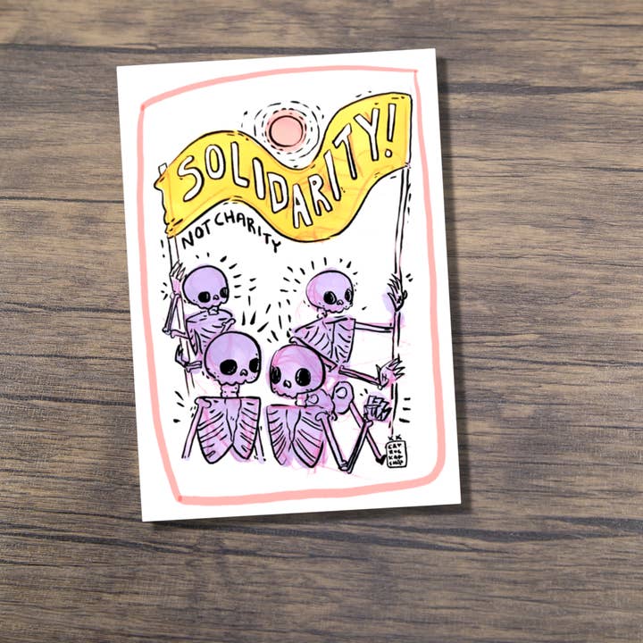 Cat Rocketship - Wholesale Sticker - Solidarity Not Charity 4" waterproof water bottle sticker1