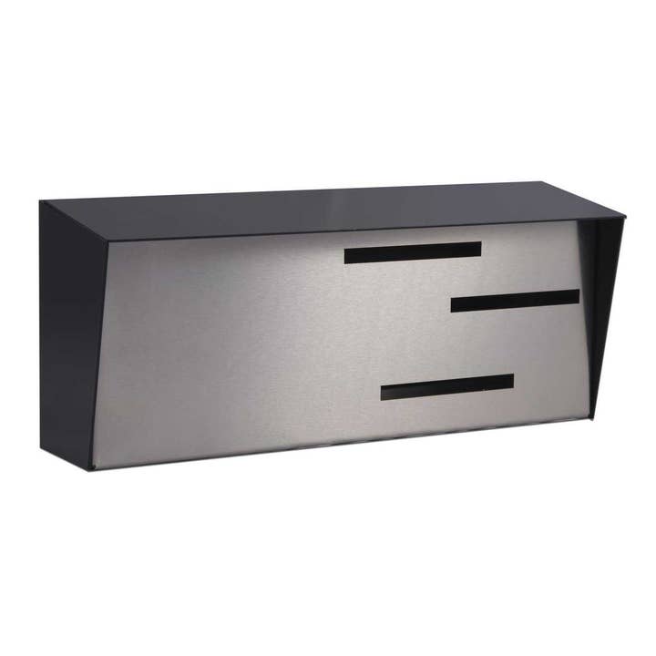 Modern Mailbox – Großhandel Briefkästen – Moderner Briefkasten | Mid Century - Schwarz/Edelstahl