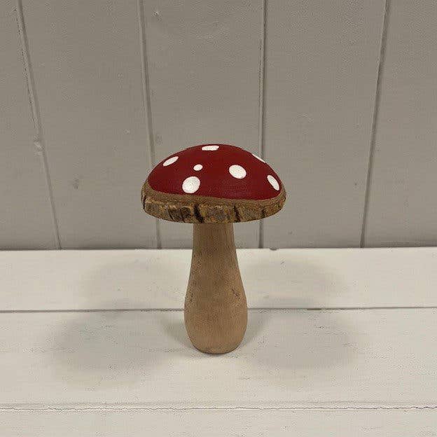 Red Wooden Toadstool for wholesale by Satchville