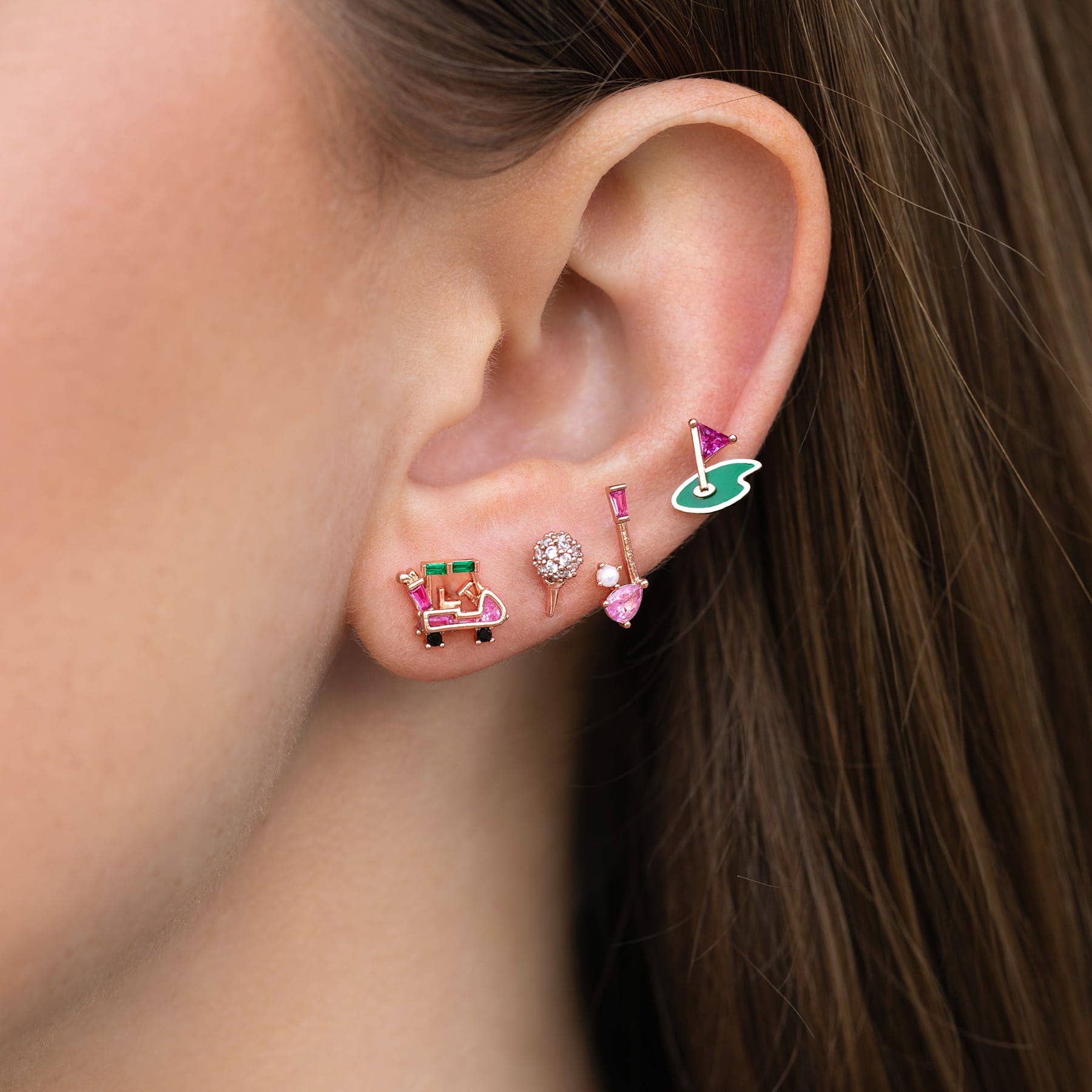 Girls Crew - Wholesale Jewelry Set - Hole in One Stud Set4