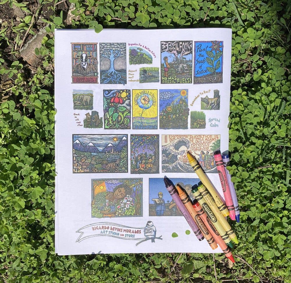 Ricardo Levins Morales Art Studio - Wholesale Coloring & Activity Book - Adult - Color Our Planet - Coloring Booklet1